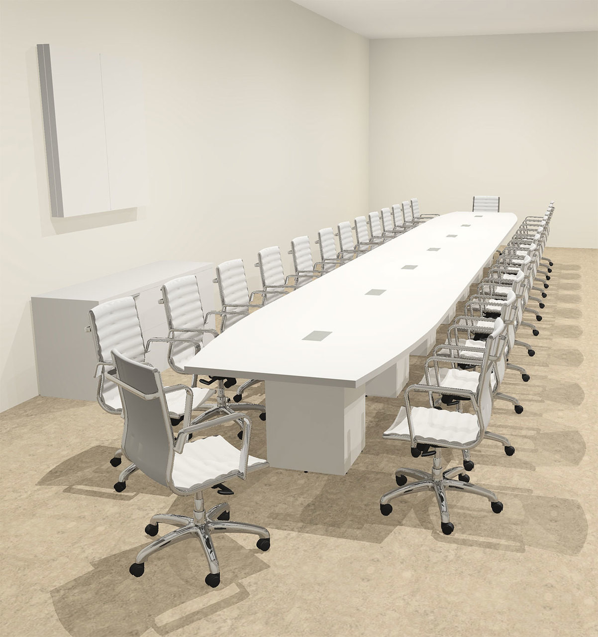 Modern Boat Shaped Cube Leg 30' Feet Conference Table, #OF-CON-CQ95