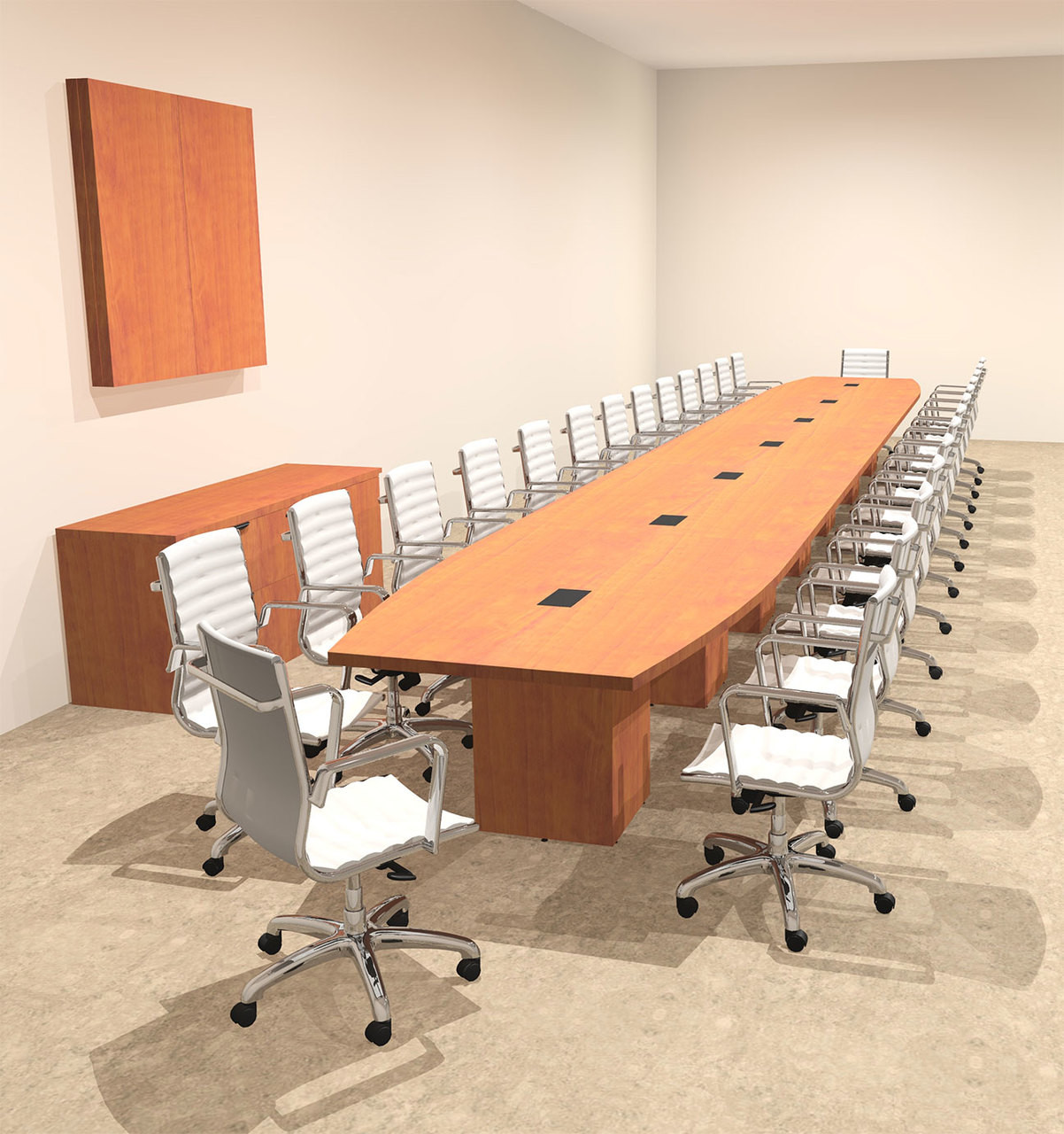 Modern Boat Shaped Cube Leg 30' Feet Conference Table, #OF-CON-CQ97