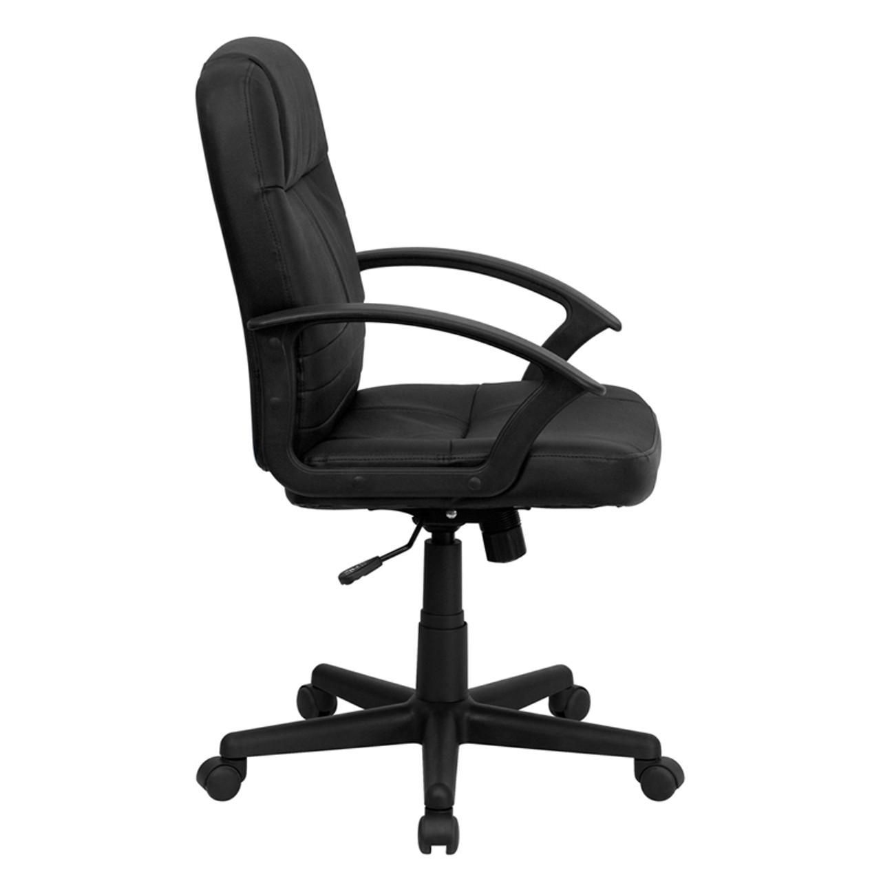 Mid-Back Black Leather Executive Swivel Office Chair , #FF-0186-14