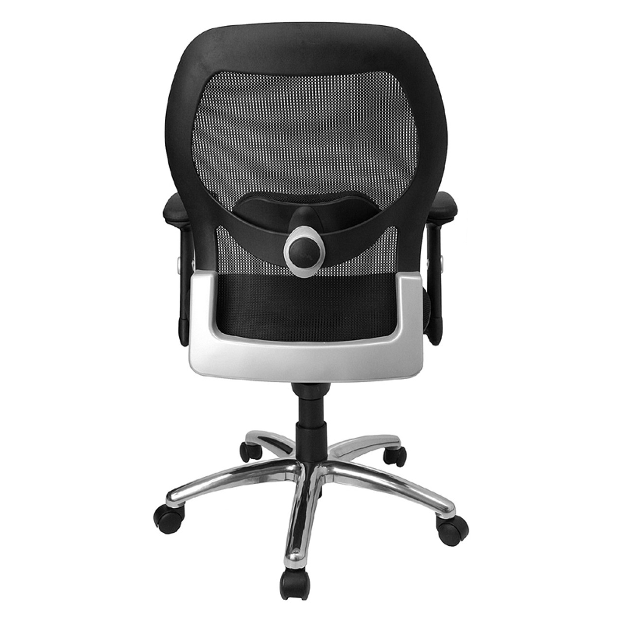 Mid-Back Super Mesh Office Chair with Black Fabric Seat and Knee Tilt Control , #FF-0027-14