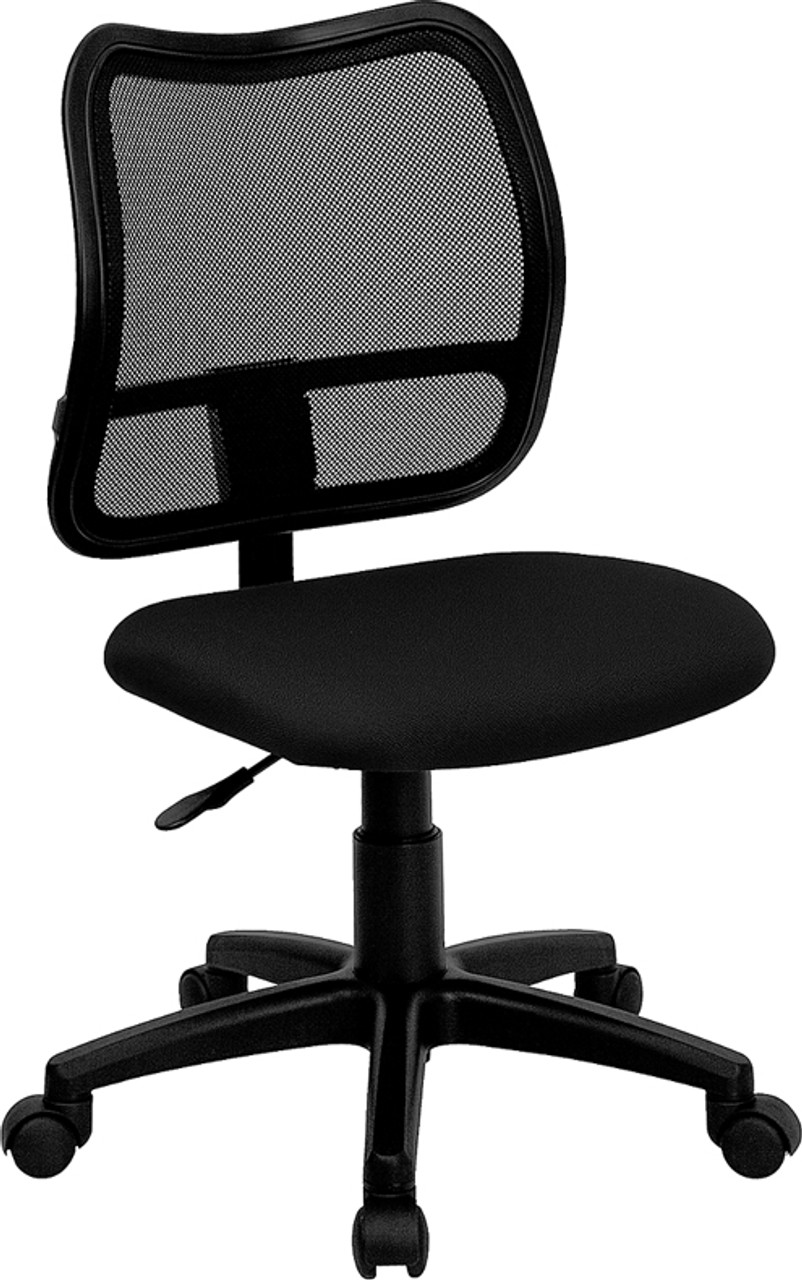 Mid-Back Mesh Task Chair with Black Fabric Seat , #FF-0088-14