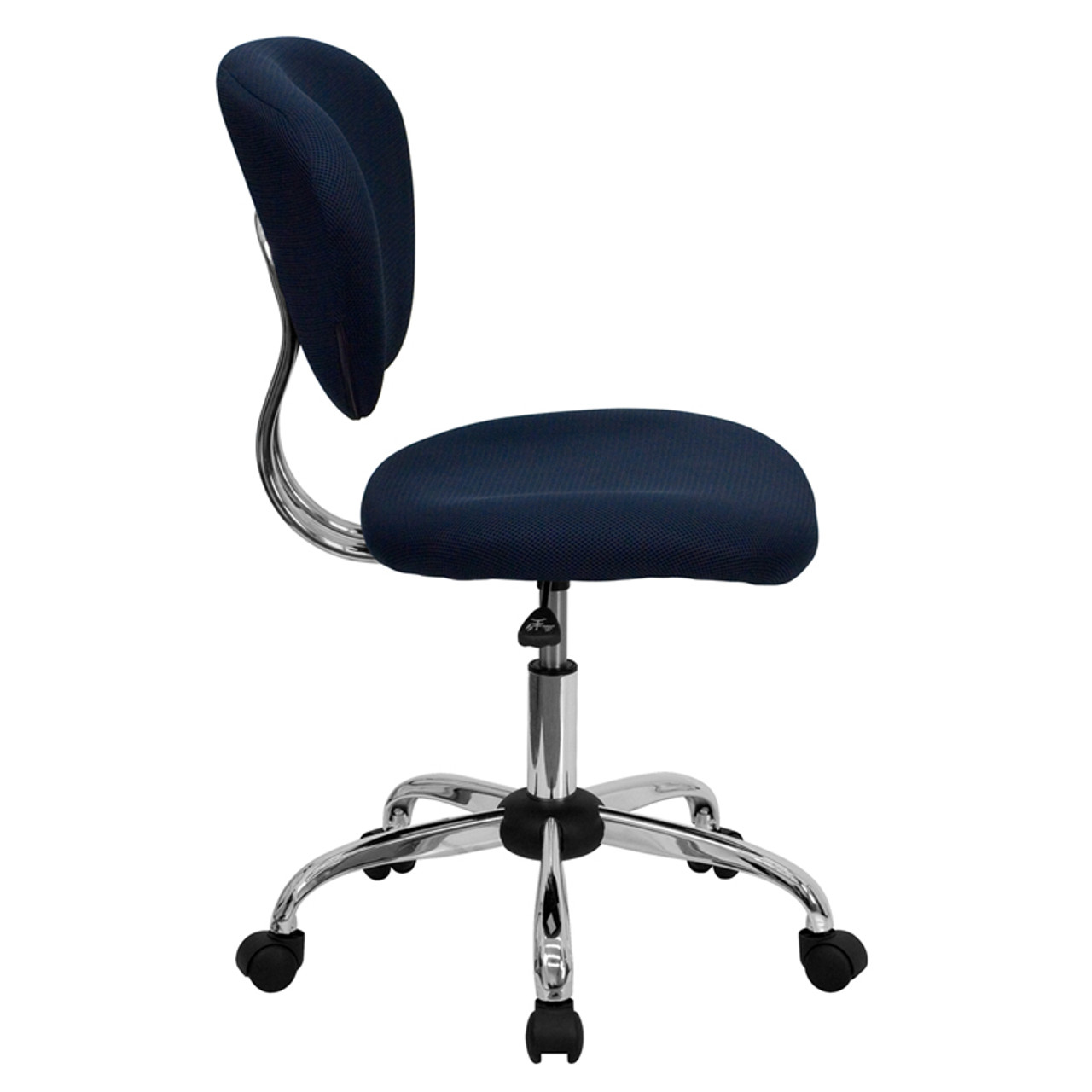 Mid-Back Navy Mesh Task Chair with Chrome Base , #FF-0126-14