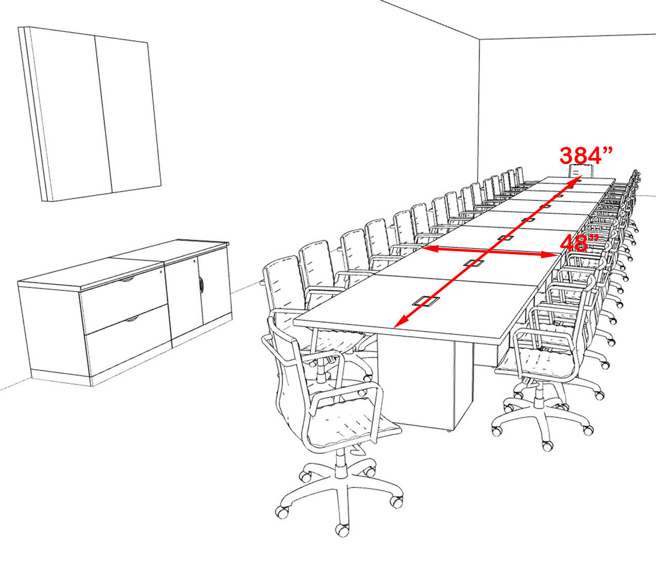 Modern Rectangular Top Cube Leg 32' Feet Conference Table, #OF-CON-CS50