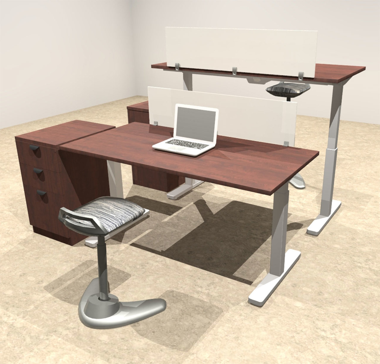 Two Persons Modern Power Height Adjustable Leg Divider Workstation, #OT-SUL-FPH14