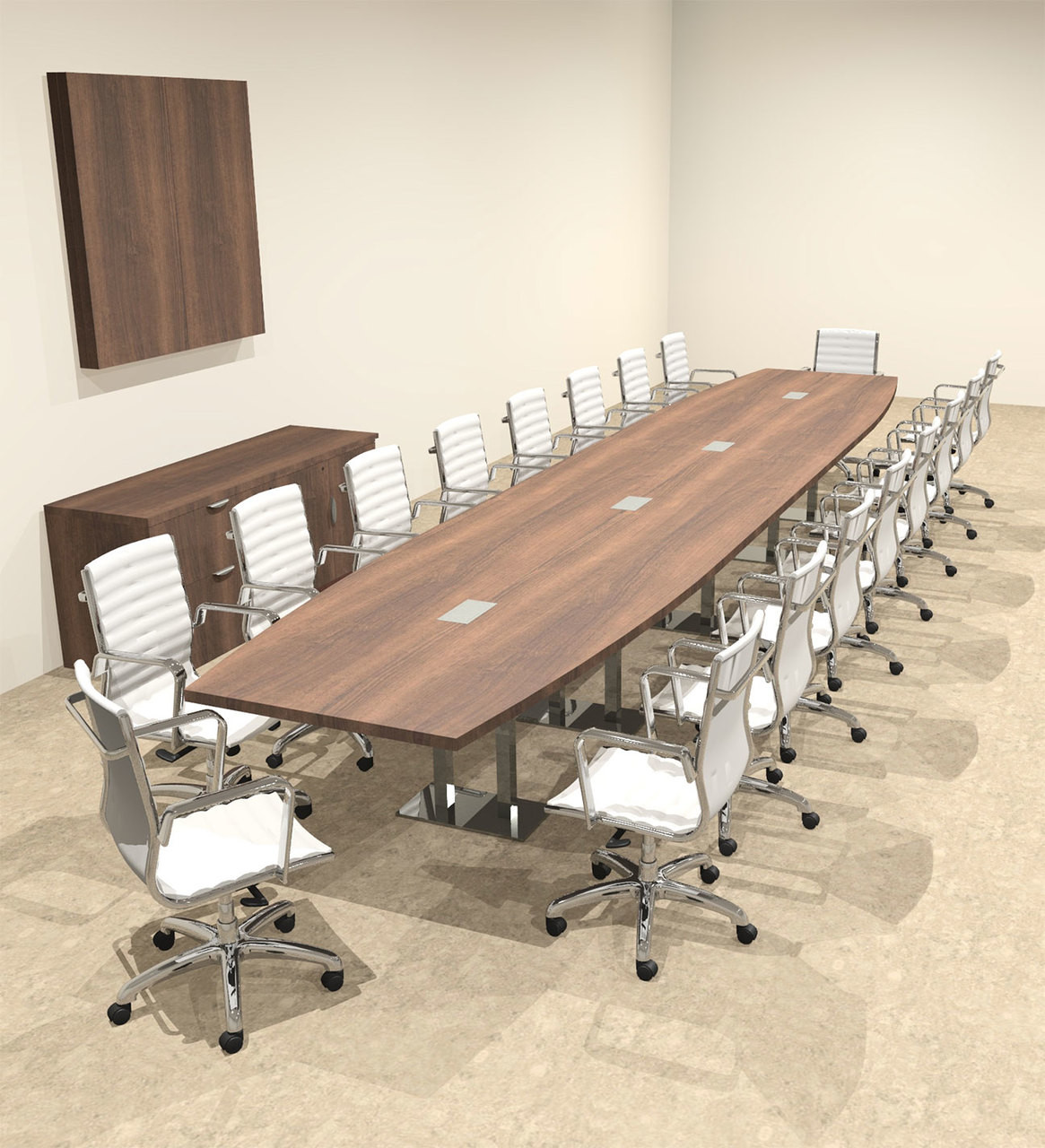 Modern Boat Shaped Steel Leg 20' Feet Conference Table, #OF-CON-CM58 Modern Boat Shaped Steel Leg 20' Feet Conference Table, #OF-CON-CM58