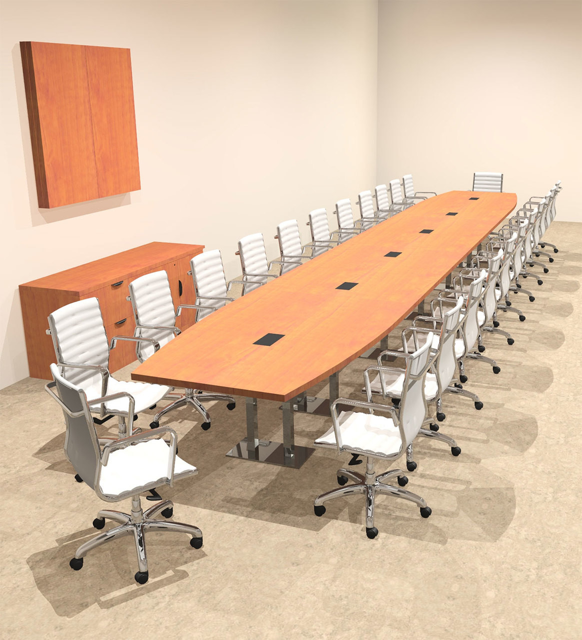 Modern Boat Shaped Steel Leg 26' Feet Conference Table, #OF-CON-CM81