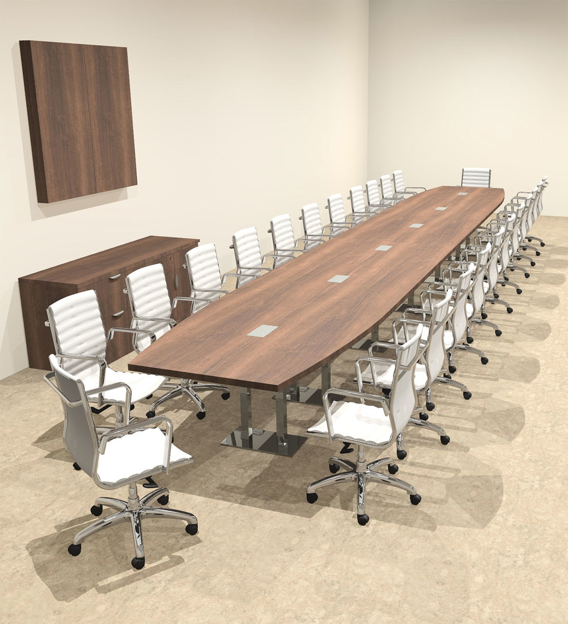 Modern Boat Shaped Steel Leg 26' Feet Conference Table, #OF-CON-CM82