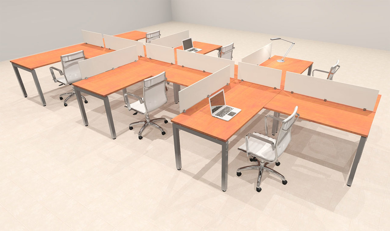 Six Person Modern Divider Office Workstation Desk Set, #OF-CON-SP19