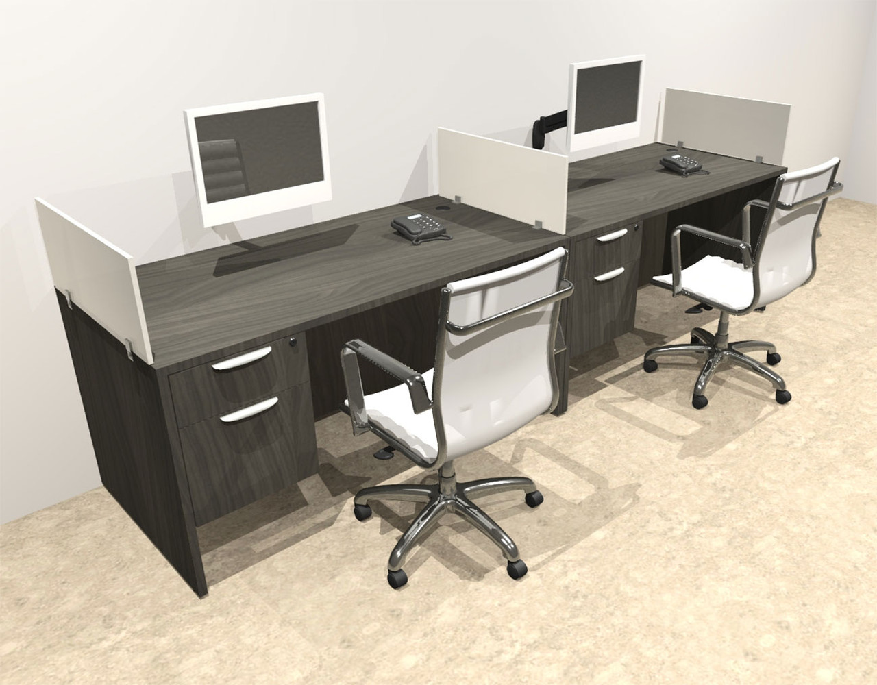 Two Person Modern Divider Office Workstation Desk Set, #OT-SUL-SP70