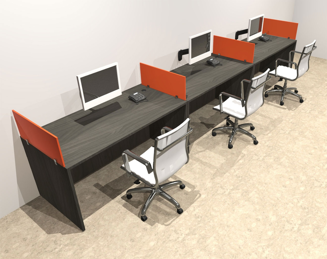 Three Person Modern Divider Office Workstation Desk Set, #OT-SUL-SPO66