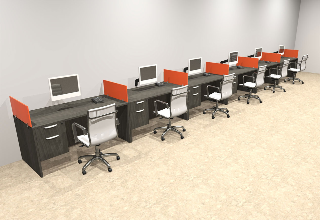 Six Person Modern Divider Office Workstation Desk Set, #OT-SUL-SPO74