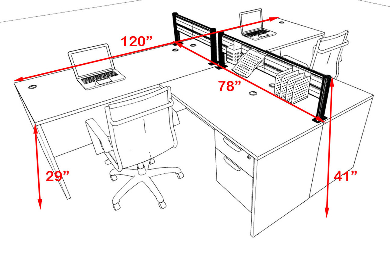 Two Person Modern Divider Office Workstation Desk Set, #OT-SUL-SPW78