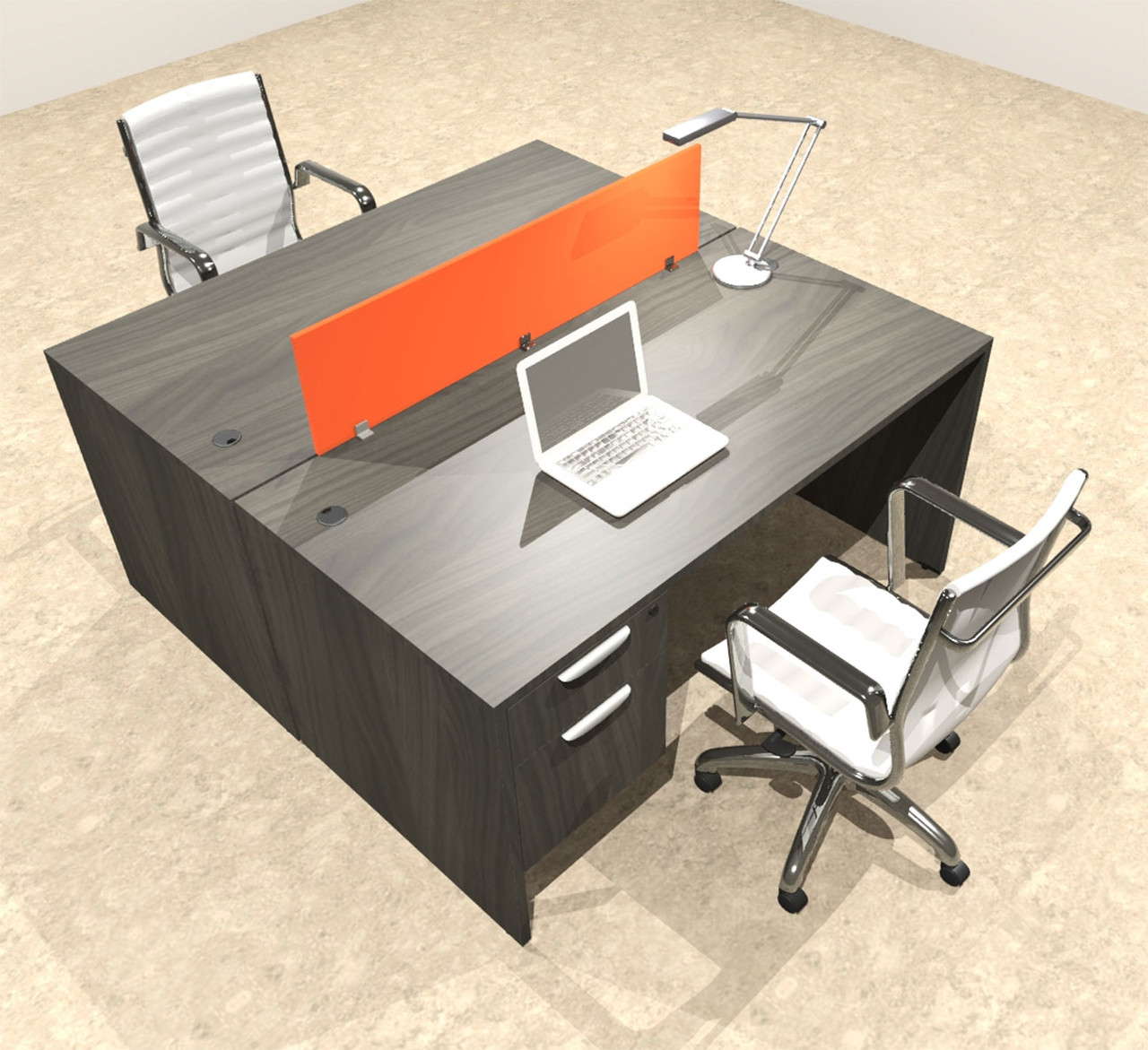 Two Person Modern Divider Office Workstation Desk Set, #OT-SUL-FPO52