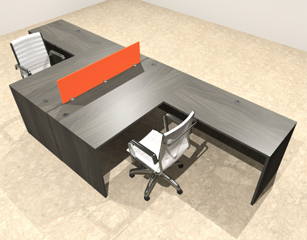 Two Person Modern Divider Office Workstation Desk Set, #OT-SUL-FPO55