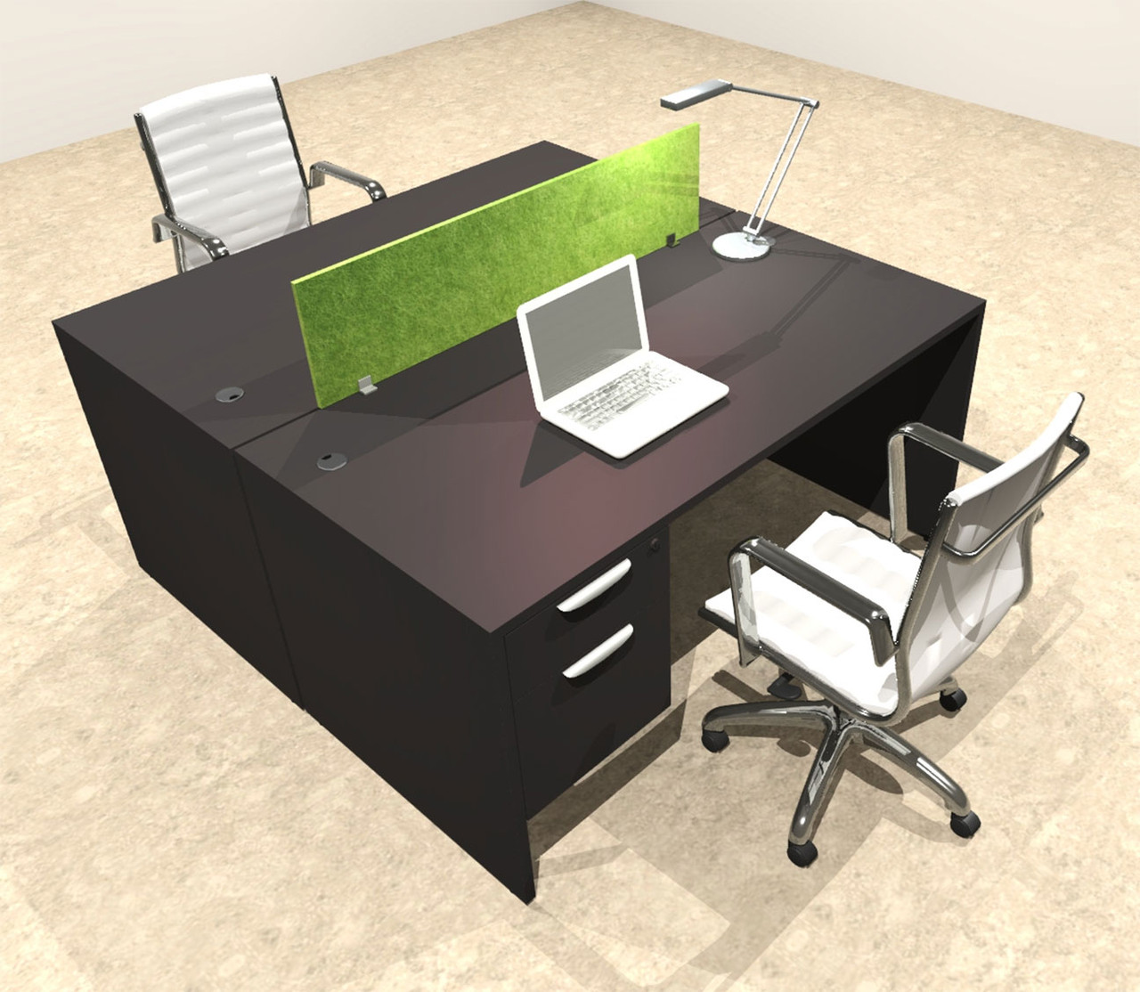 Two Person Modern Accoustic Divider Office Workstation Desk Set, #OT-SUL-FPRA16