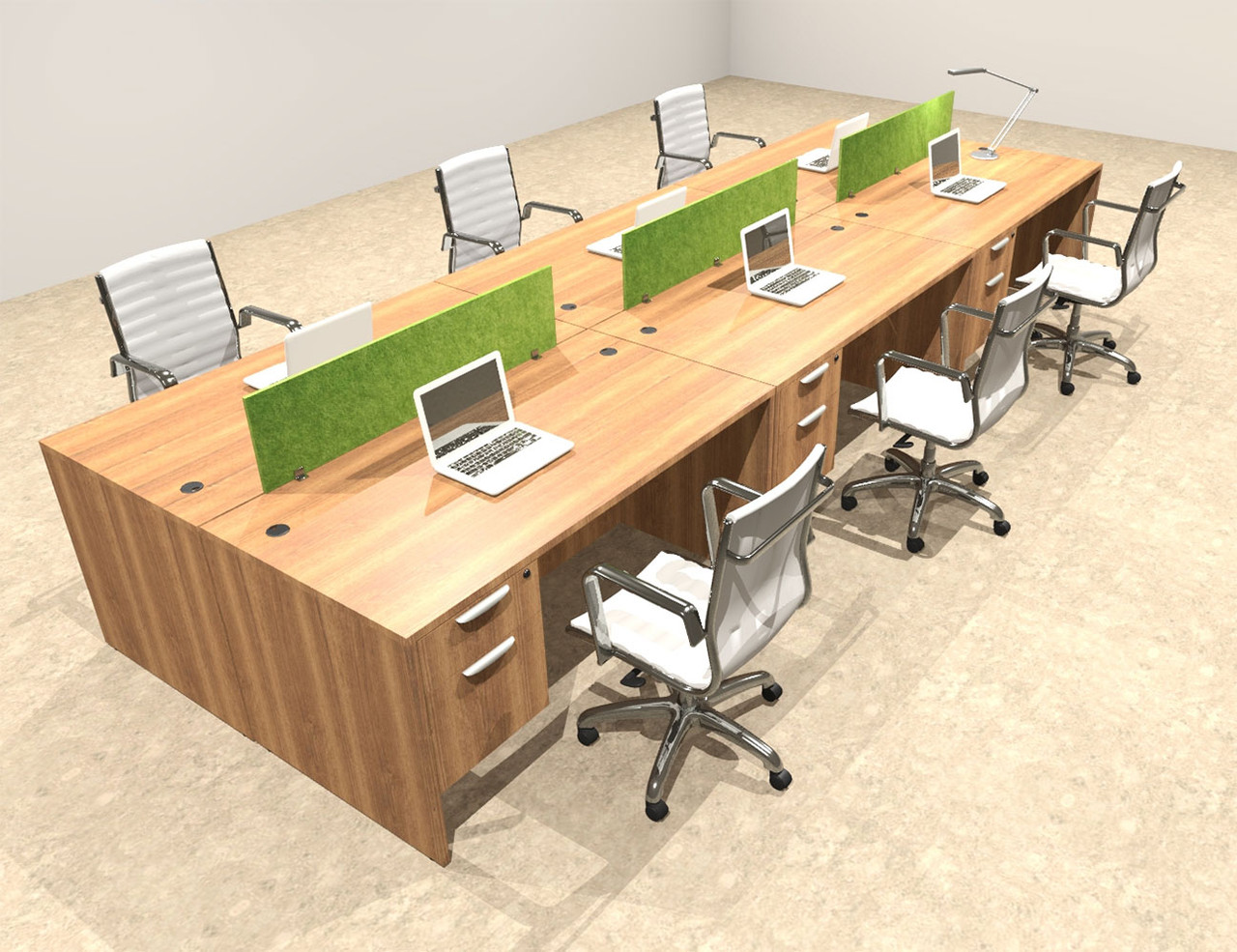 Six Person Modern Accoustic Divider Office Workstation Desk Set, #OT-SUL-FPRA21