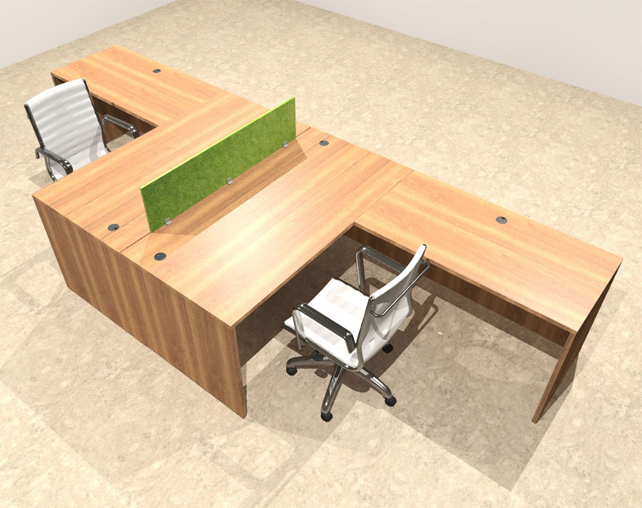 Two Person Modern Accoustic Divider Office Workstation Desk Set, #OT-SUL-FPRA25