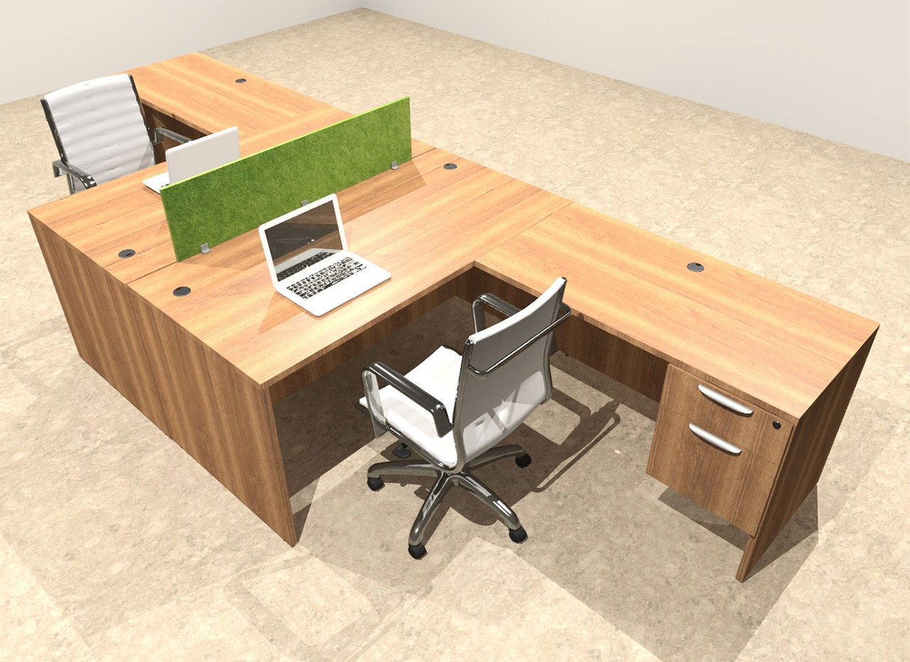 Two Person Modern Accoustic Divider Office Workstation Desk Set, #OT-SUL-FPRA37