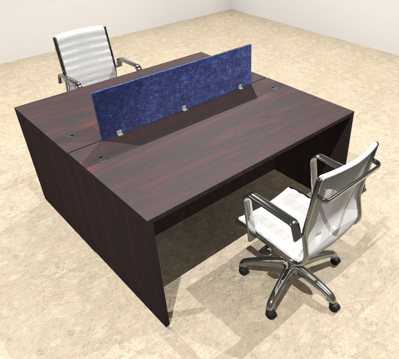 Two Person Modern Accoustic Divider Office Workstation Desk Set, #OT-SUL-FPRB3