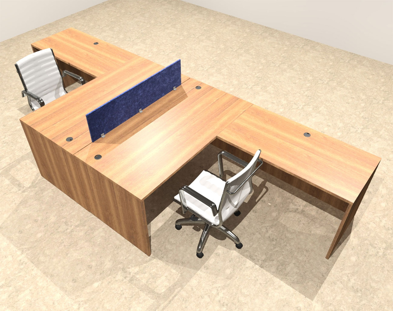 Two Person Modern Accoustic Divider Office Workstation Desk Set, #OT-SUL-FPRB25