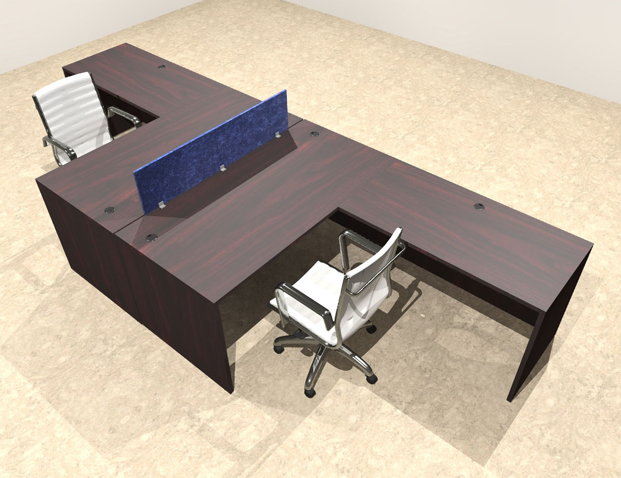 Two Person Modern Accoustic Divider Office Workstation Desk Set, #OT-SUL-FPRB27