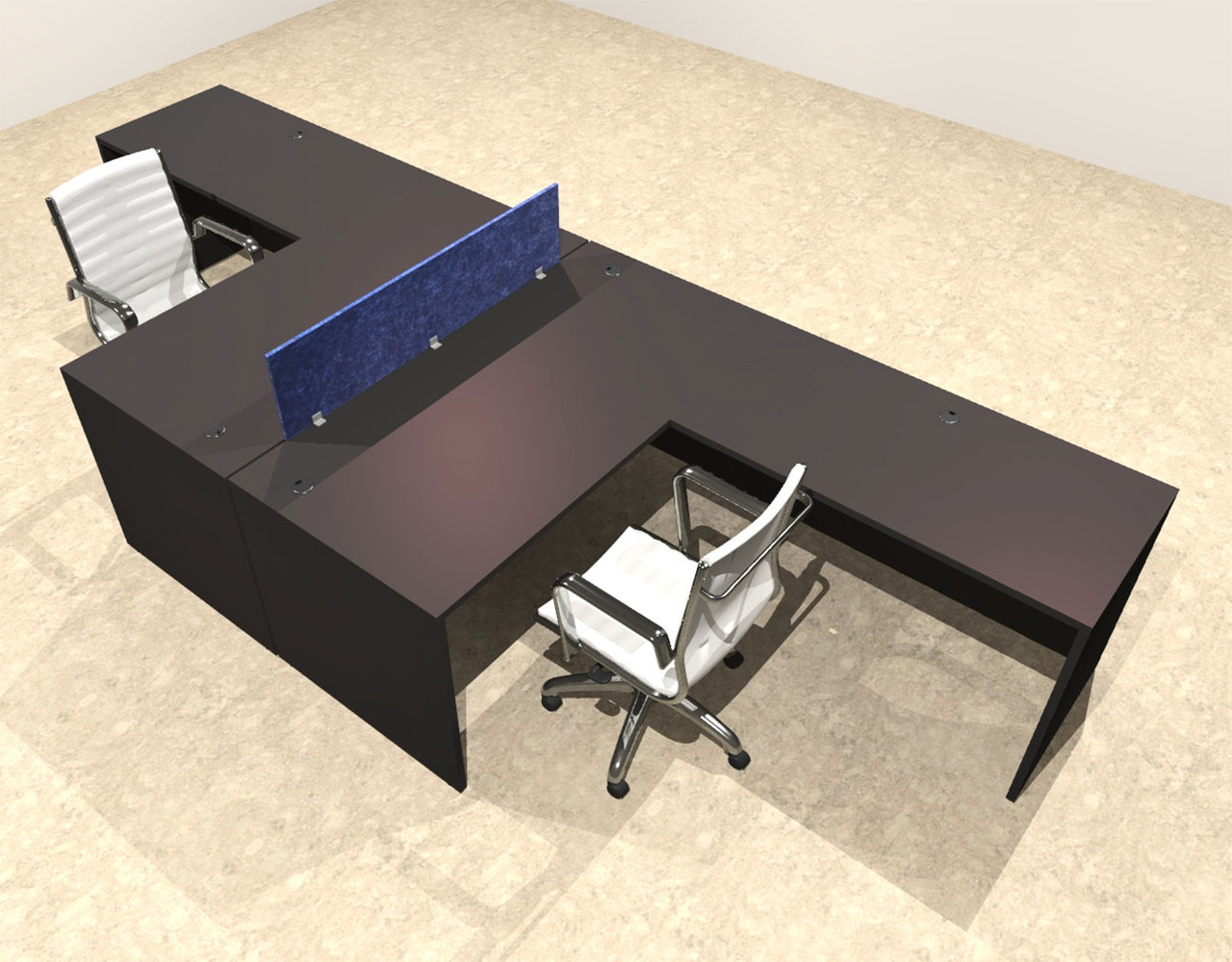 Two Person Modern Accoustic Divider Office Workstation Desk Set, #OT-SUL-FPRB28