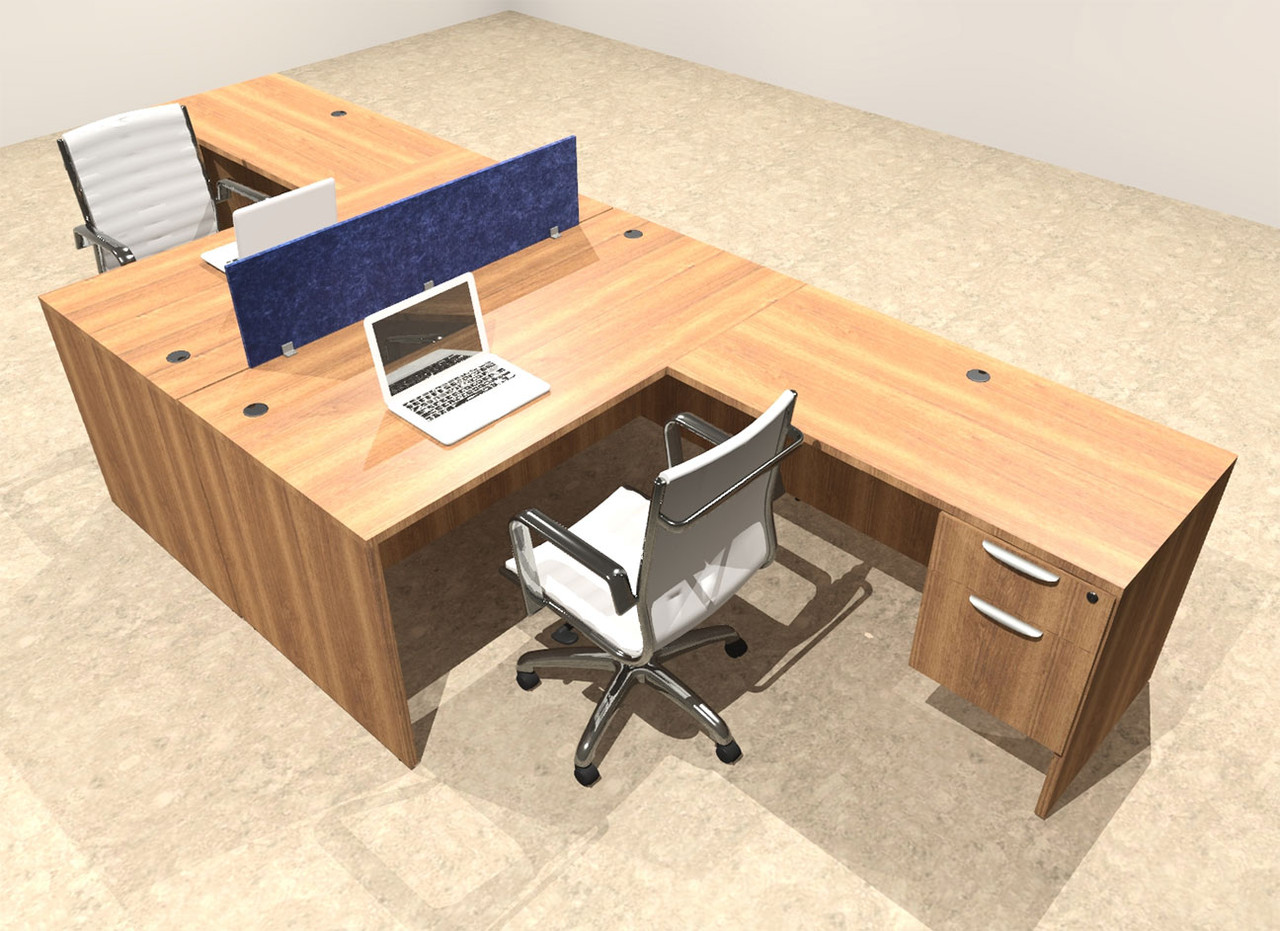 Two Person Modern Accoustic Divider Office Workstation Desk Set, #OT-SUL-FPRB37