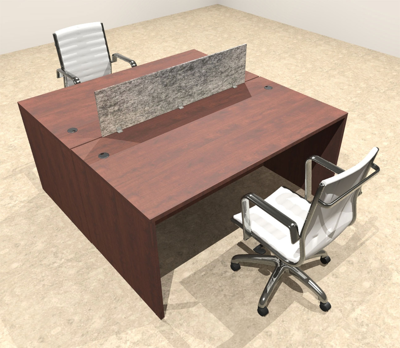 Two Person Modern Accoustic Divider Office Workstation Desk Set, #OT-SUL-FPRG2