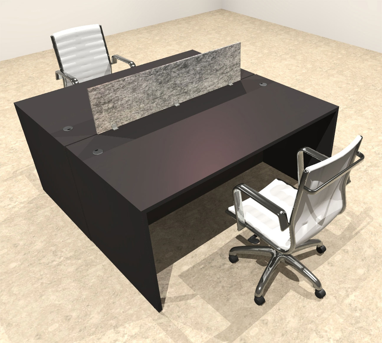 Two Person Modern Accoustic Divider Office Workstation Desk Set, #OT-SUL-FPRG4