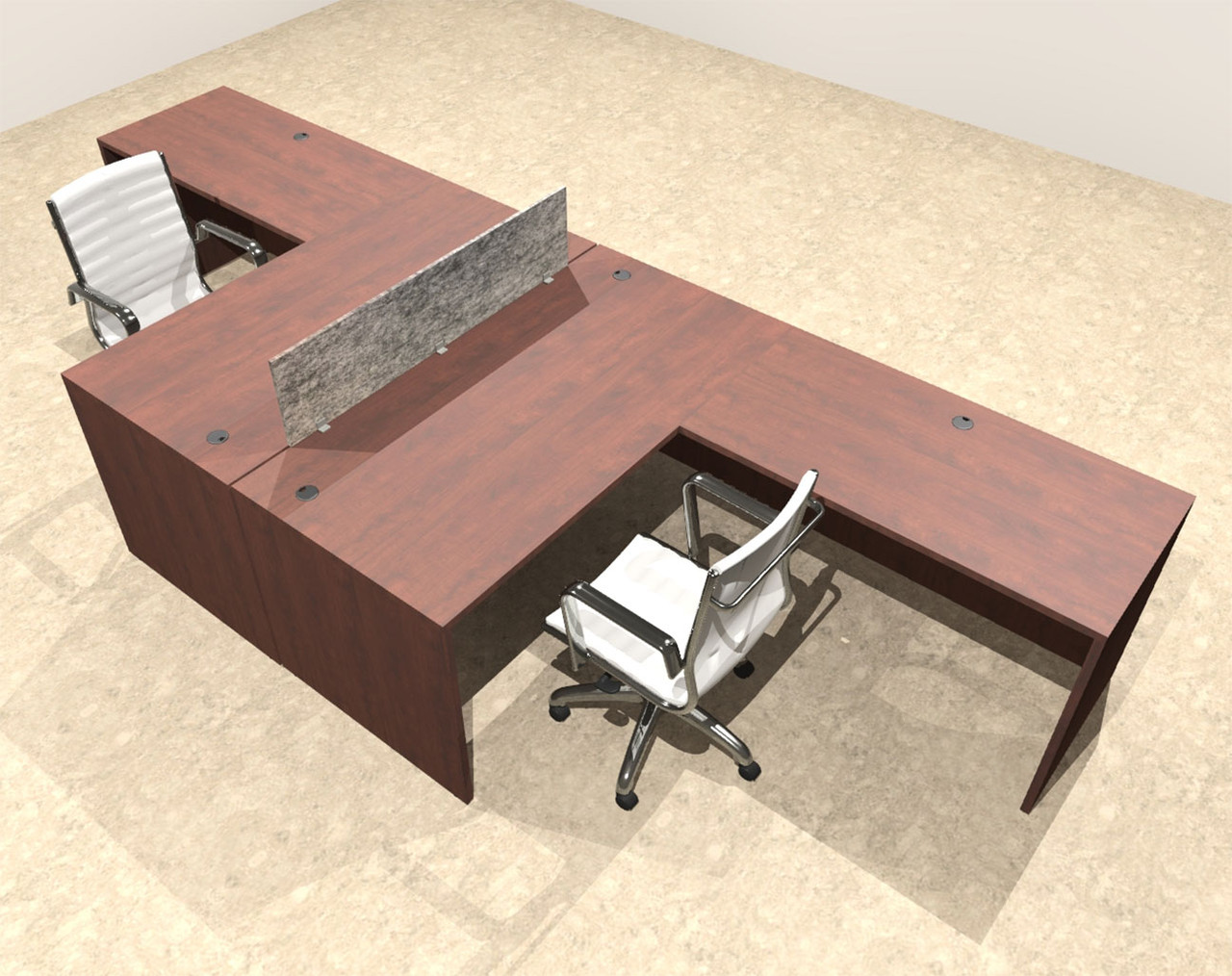 Two Person Modern Accoustic Divider Office Workstation Desk Set, #OT-SUL-FPRG26