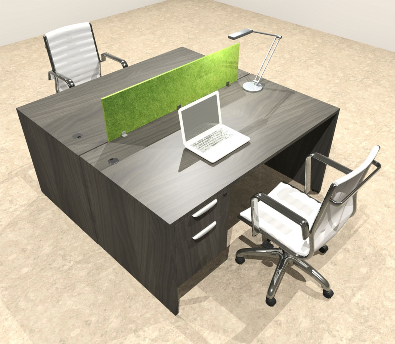 Two Person Modern Accoustic Divider Office Workstation Desk Set, #OT-SUL-FPRA52