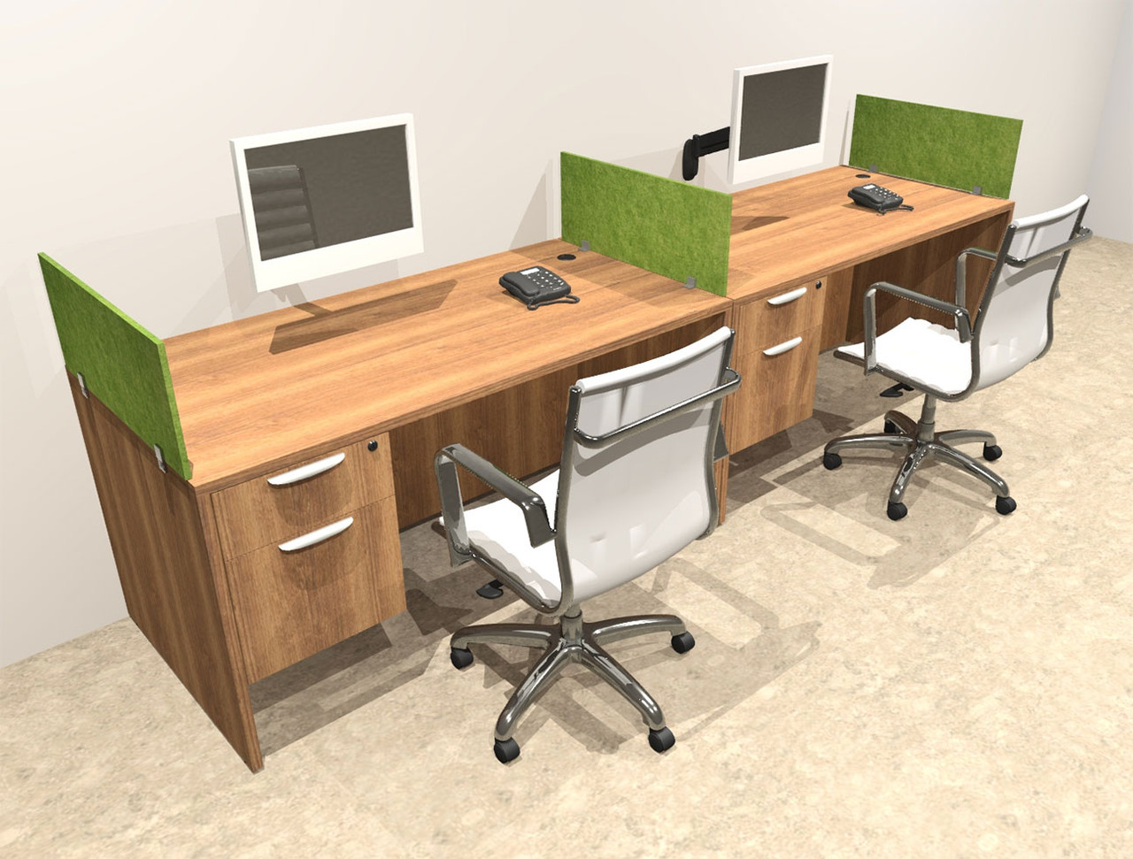 Two Person Modern Accoustic Divider Office Workstation Desk Set, #OT-SUL-SPRA21