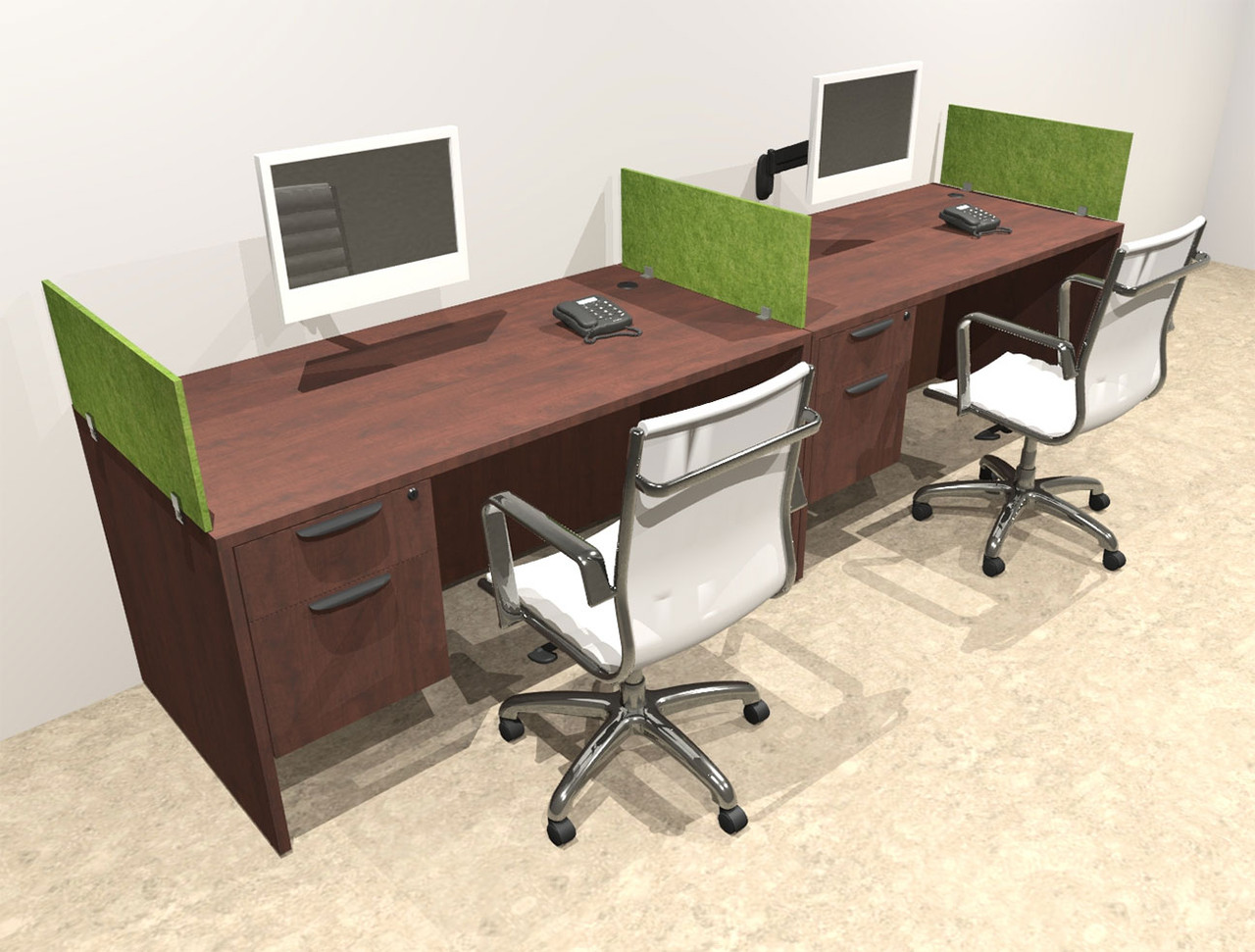 Two Person Modern Accoustic Divider Office Workstation Desk Set, #OT-SUL-SPRA22