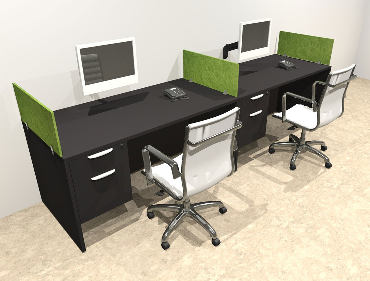 Two Person Modern Accoustic Divider Office Workstation Desk Set, #OT-SUL-SPRA24