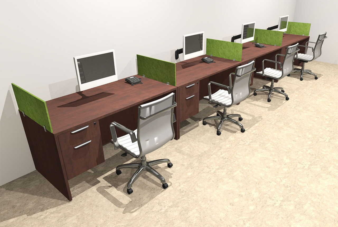 Four Person Modern Accoustic Divider Office Workstation Desk Set, #OT-SUL-SPRA30