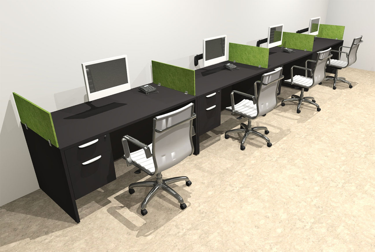 Four Person Modern Accoustic Divider Office Workstation Desk Set, #OT-SUL-SPRA32