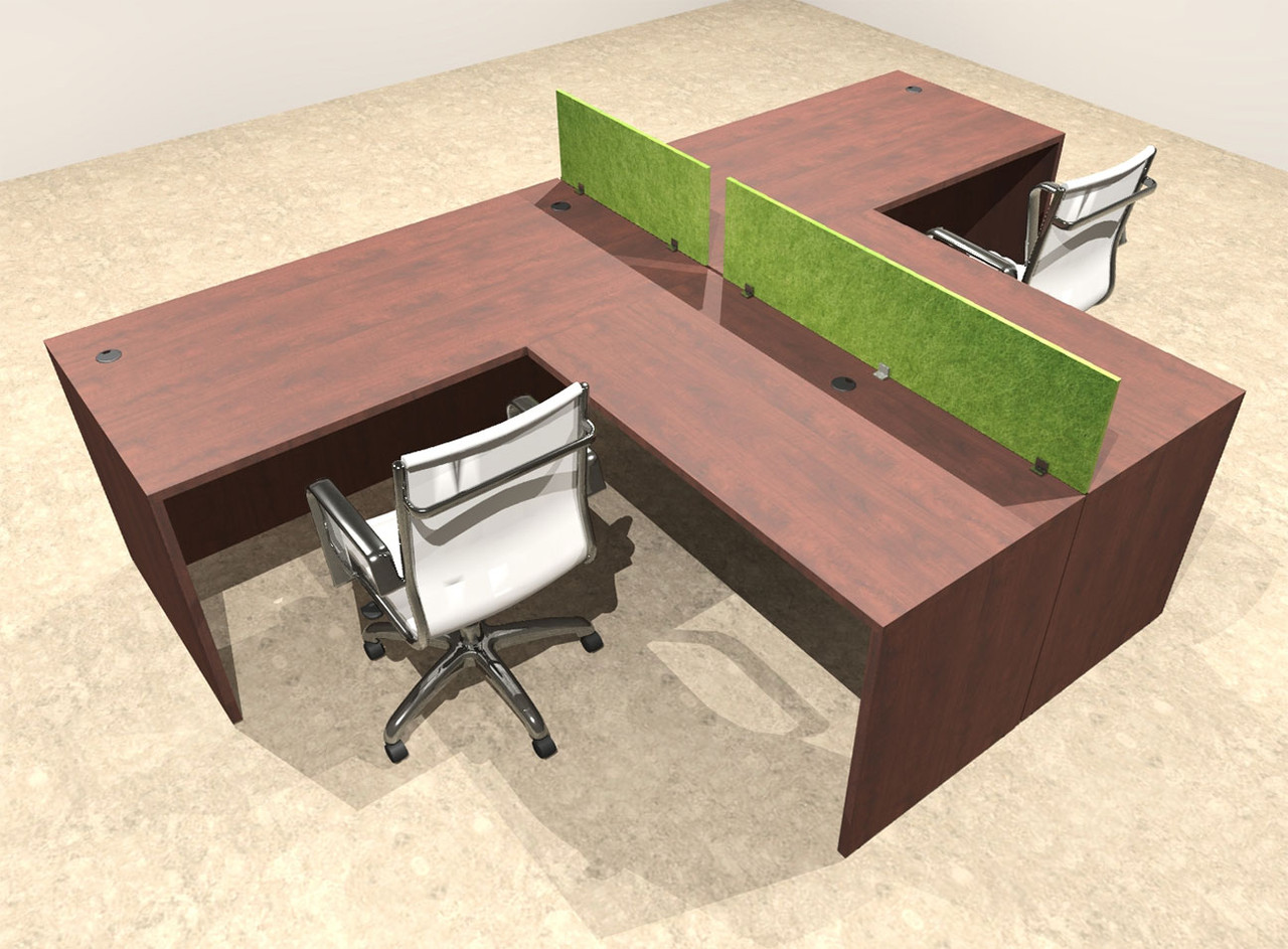 Two Person Modern Accoustic Divider Office Workstation Desk Set, #OT-SUL-SPRA42