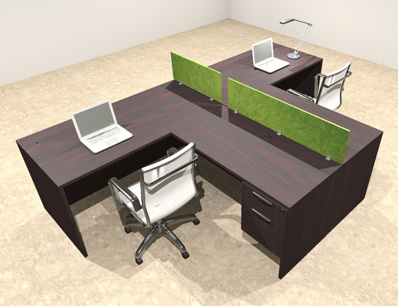 Two Person Modern Accoustic Divider Office Workstation Desk Set, #OT-SUL-SPRA55