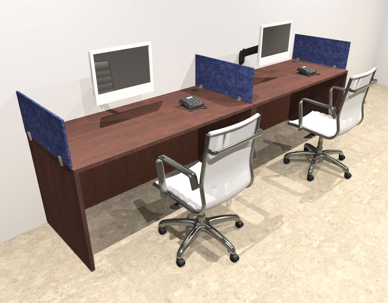 Two Person Modern Accoustic Divider Office Workstation Desk Set, #OT-SUL-SPRB2