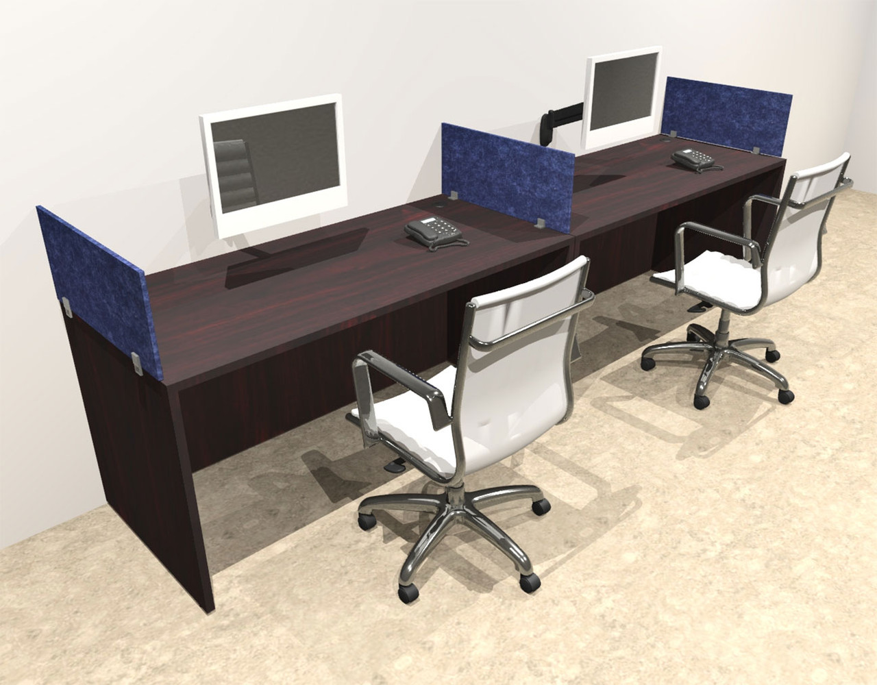 Two Person Modern Accoustic Divider Office Workstation Desk Set, #OT-SUL-SPRB3