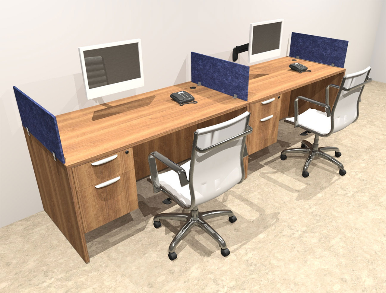 Two Person Modern Accoustic Divider Office Workstation Desk Set, #OT-SUL-SPRB21