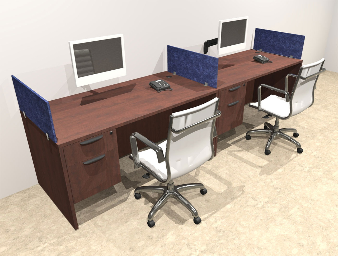 Two Person Modern Accoustic Divider Office Workstation Desk Set, #OT-SUL-SPRB22