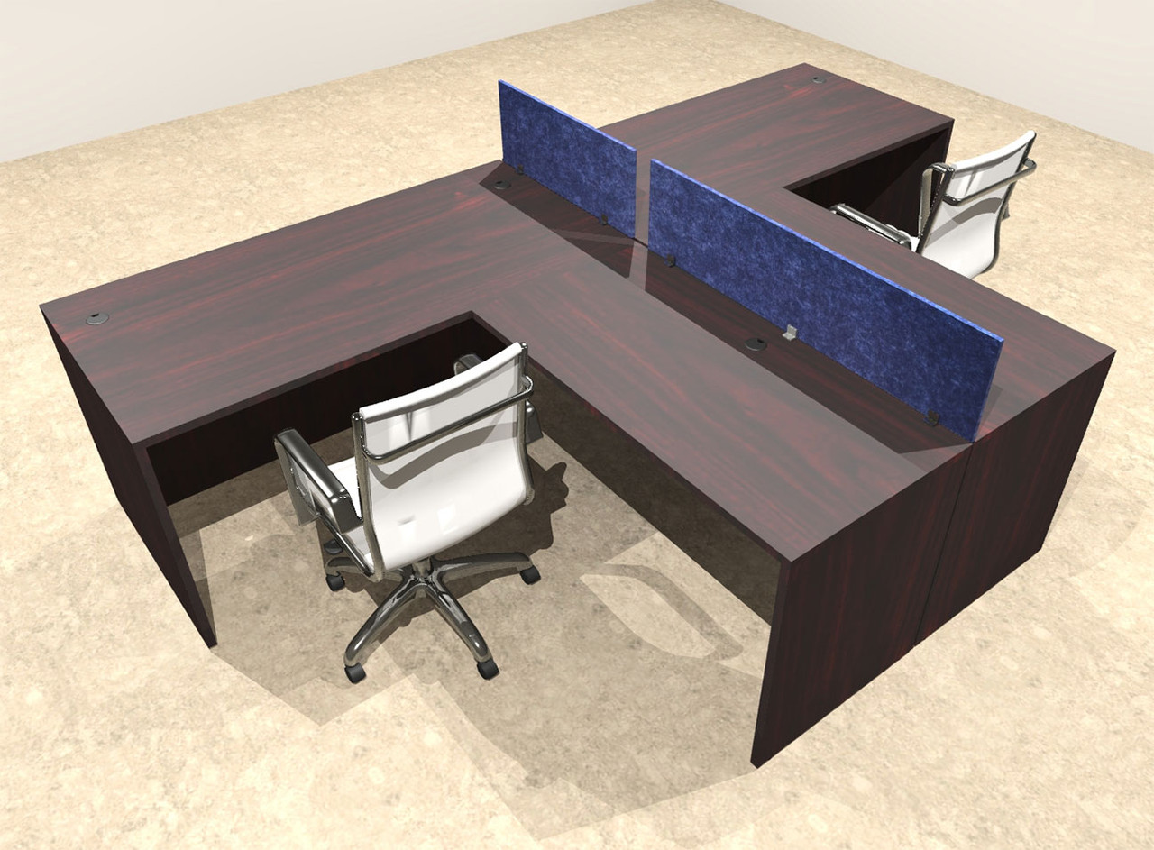 Two Person Modern Accoustic Divider Office Workstation Desk Set, #OT-SUL-SPRB43