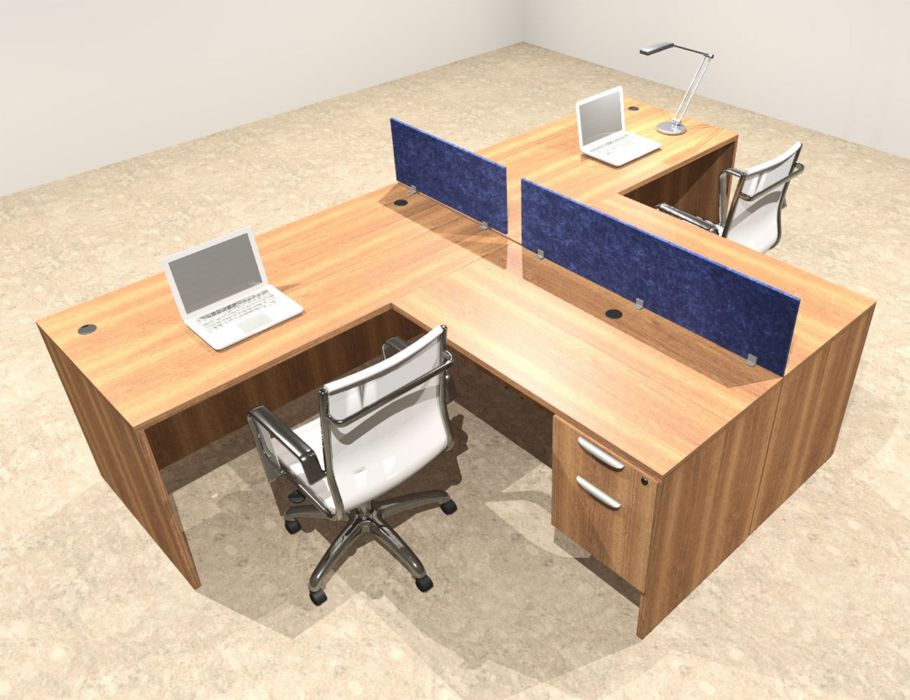 Two Person Modern Accoustic Divider Office Workstation Desk Set, #OT-SUL-SPRB53