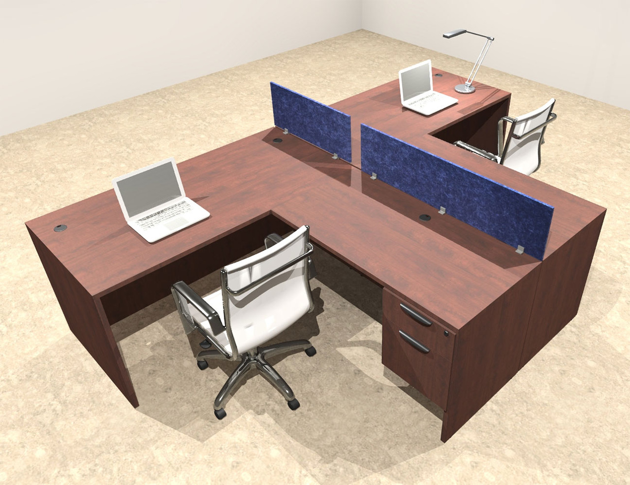 Two Person Modern Accoustic Divider Office Workstation Desk Set, #OT-SUL-SPRB54