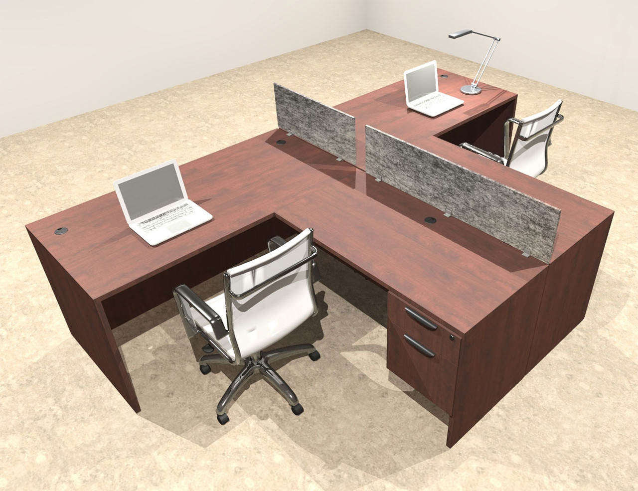 Two Person Modern Accoustic Divider Office Workstation Desk Set, #OT-SUL-SPRG54