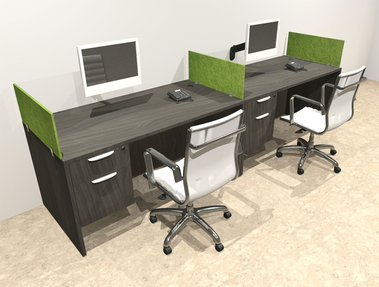 Two Person Modern Accoustic Divider Office Workstation Desk Set, #OT-SUL-SPRA70