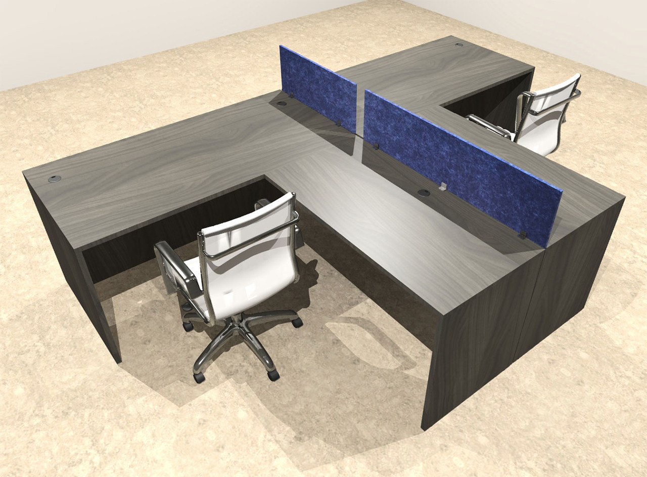 Two Person Modern Accoustic Divider Office Workstation Desk Set, #OT-SUL-SPRB75