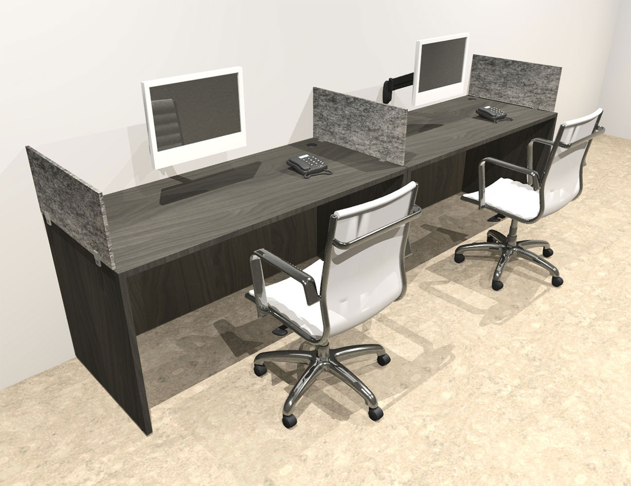 Two Person Modern Accoustic Divider Office Workstation Desk Set, #OT-SUL-SPRG65