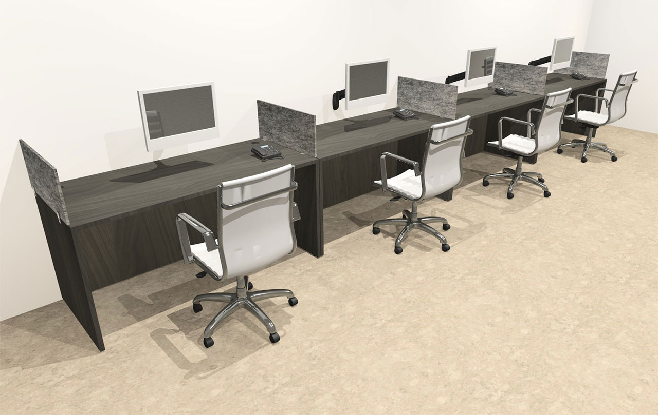 Four Person Modern Accoustic Divider Office Workstation Desk Set, #OT-SUL-SPRG67